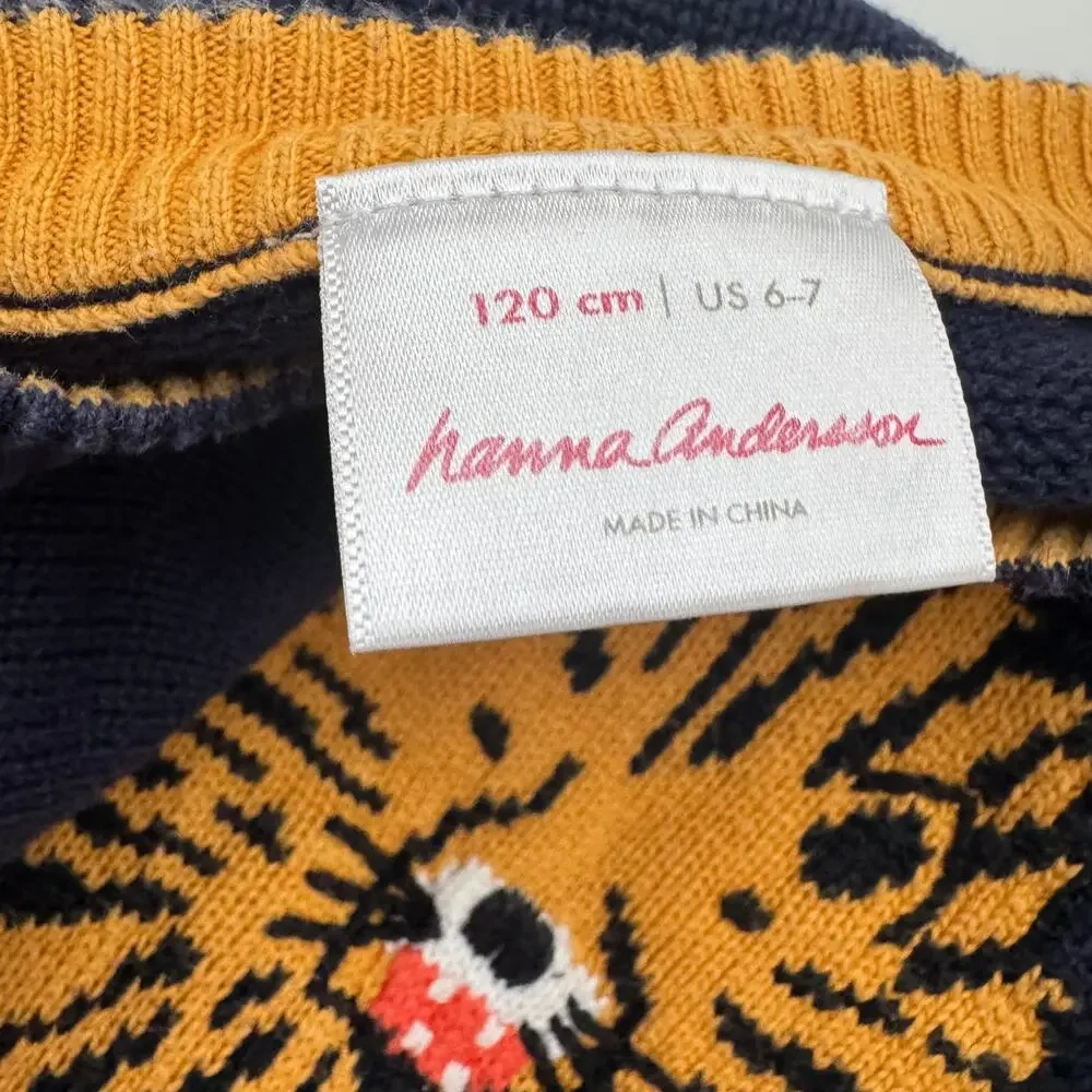 Hanna Andersson Kids 6/7 size 120 Lion Knit Sweater